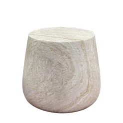 BONN Table d'appoint ronde effet travertin ø47,5cm