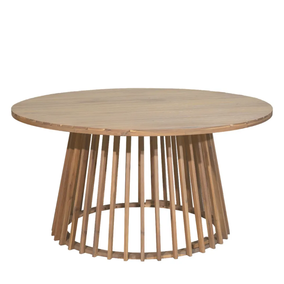 BORO Table à manger de jardin 6 personnes ronde en bois ø 150 cm