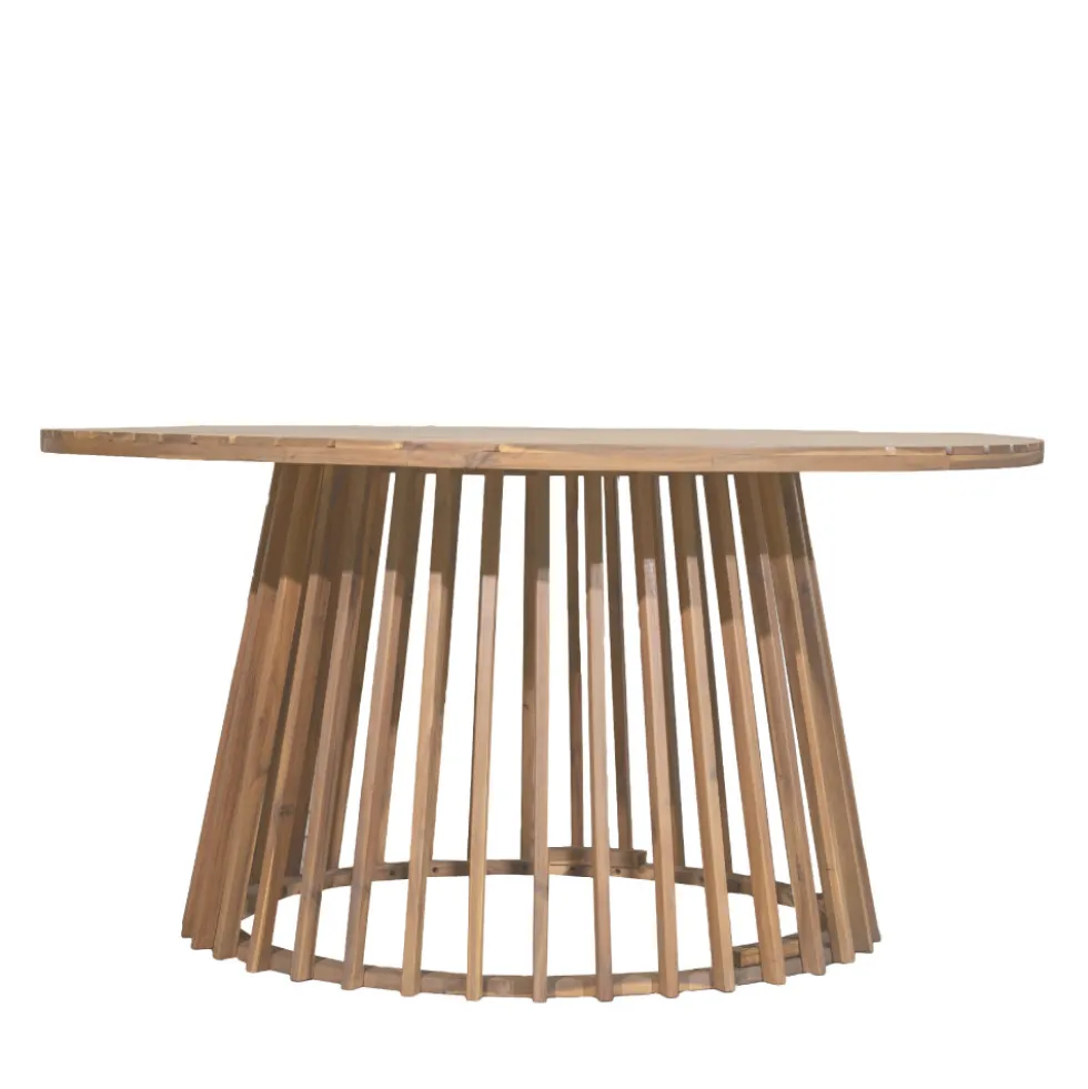 BORO Table à manger de jardin 6 personnes ronde en bois ø 150 cm