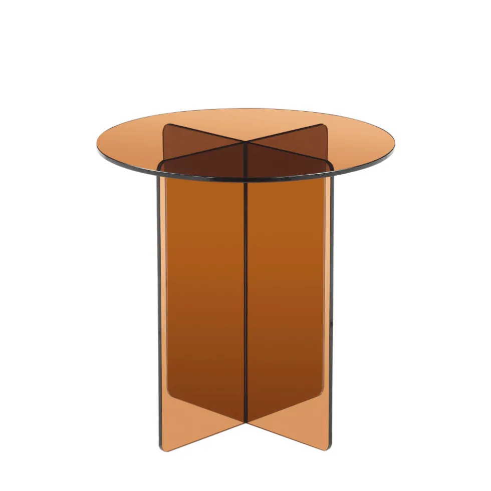 BOSTON Table d'appoint ronde en verre ø45cm