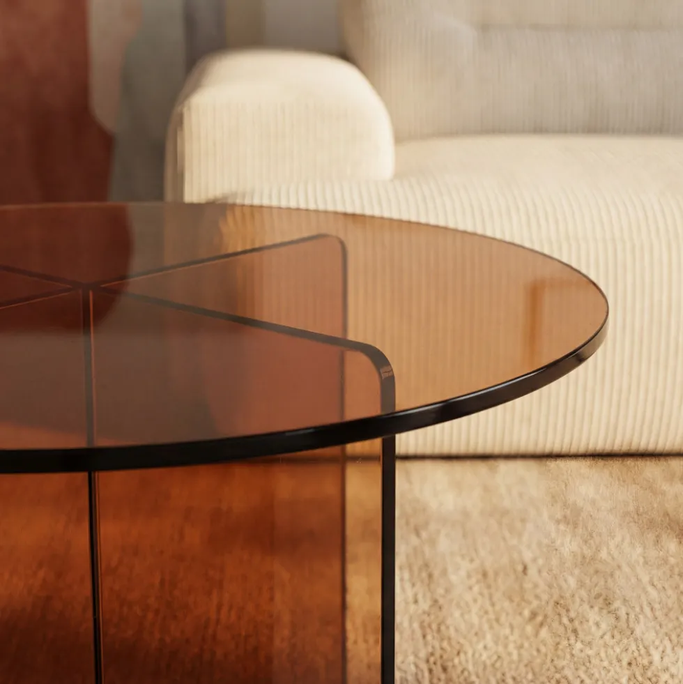 BOSTON Table d'appoint ronde en verre ø45cm