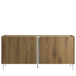 BOXY Buffet 4 portes en bois et effet travertin L180cm