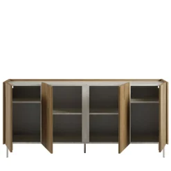 BOXY Buffet 4 portes en bois et effet travertin L180cm