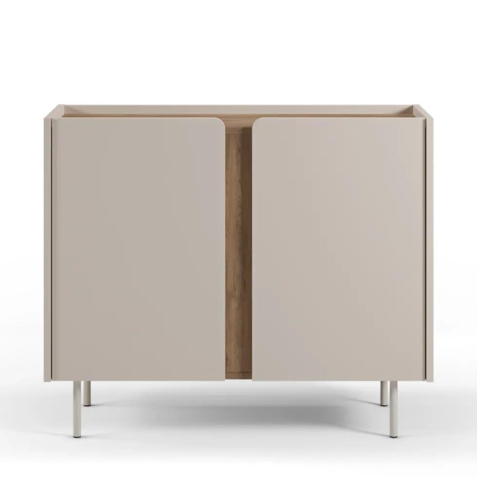 BOXY Buffet 2 portes en bois et métal L100cm