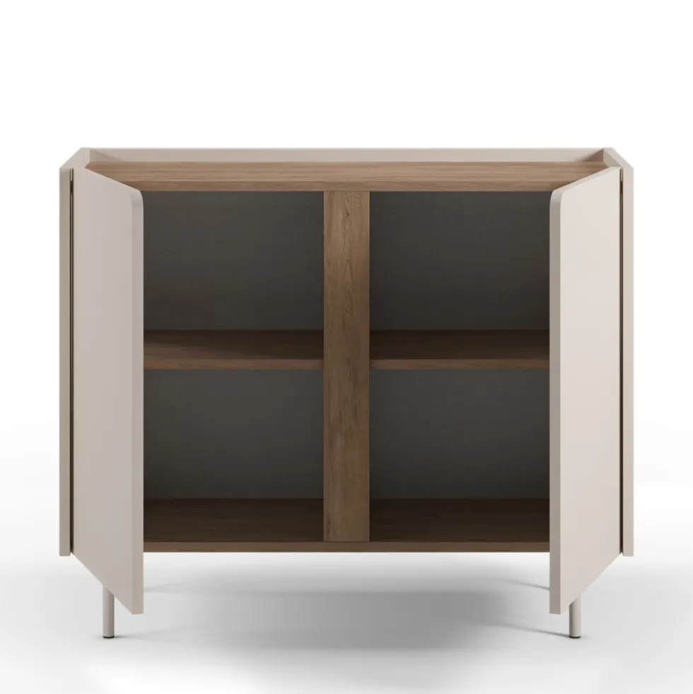 BOXY Buffet 2 portes en bois et métal L100cm