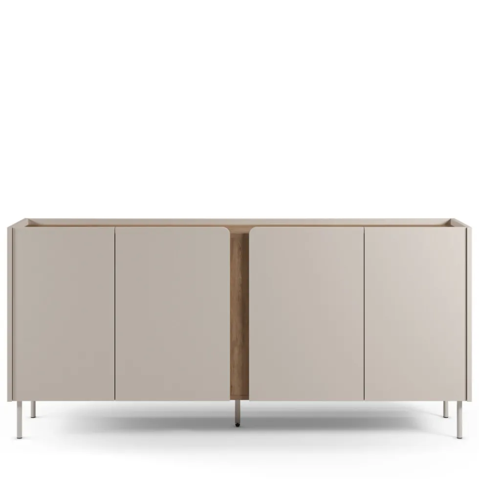 BOXY Buffet 4 portes en bois et métal L180cm