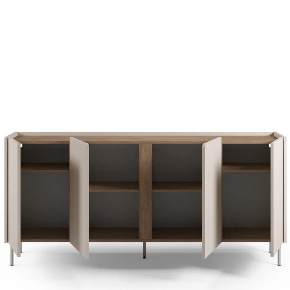 BOXY Buffet 4 portes en bois et métal L180cm