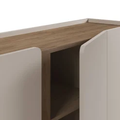 BOXY Buffet 4 portes en bois et métal L180cm