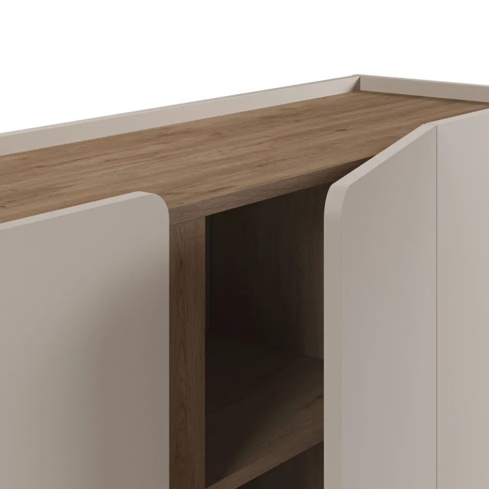 BOXY Buffet 4 portes en bois et métal L180cm