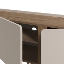 BOXY Meuble TV 3 portes en bois et métal L140cm