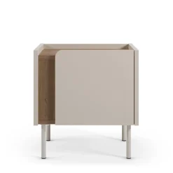 BOXY Table de chevet 1 porte en bois et métal