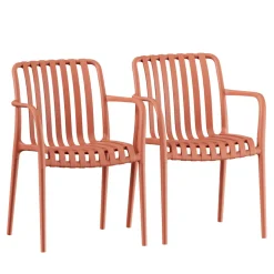 BRANO Lot de 2 fauteuils de jardin en résine
