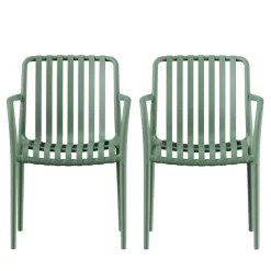 BRANO Lot de 2 fauteuils de jardin en résine
