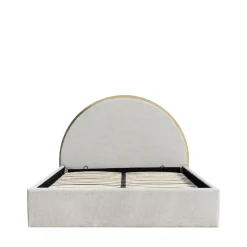 BRIE Lit coffre en tissu avec rangements intégrés 140x190cm