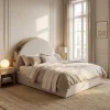 BRIE Lit coffre en tissu avec rangements intégrés 160x200cm