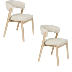 BRIGHT Lot de 2 chaises en tissu et bois
