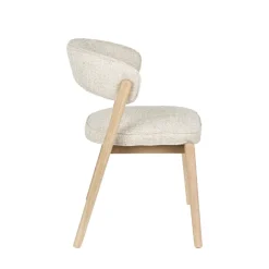 BRIGHT Lot de 2 chaises en tissu et bois