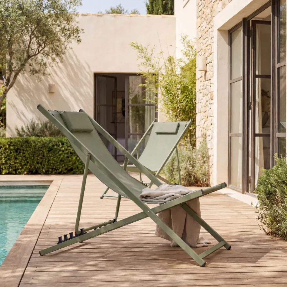 BRISA Lot de 2 chiliennes en aluminium