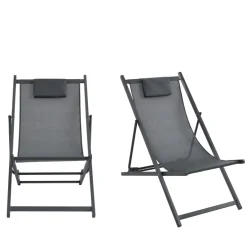 BRISA Lot de 2 chiliennes en aluminium