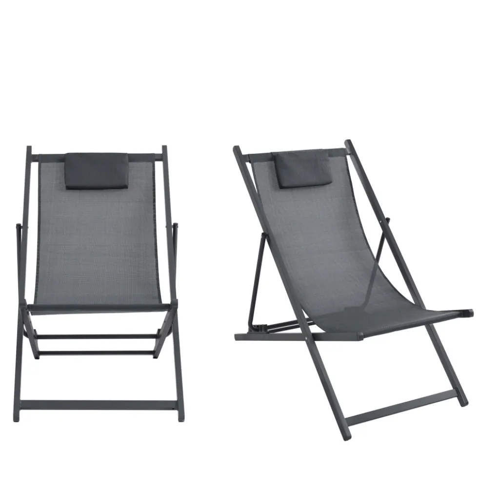 BRISA Lot de 2 chiliennes en aluminium