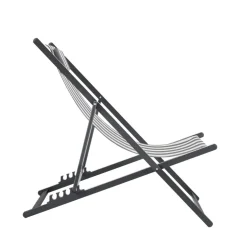 BRISA Lot de 2 chiliennes à rayures et aluminium