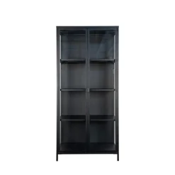 BRISBANE Vaisselier en verre et métal H175cm