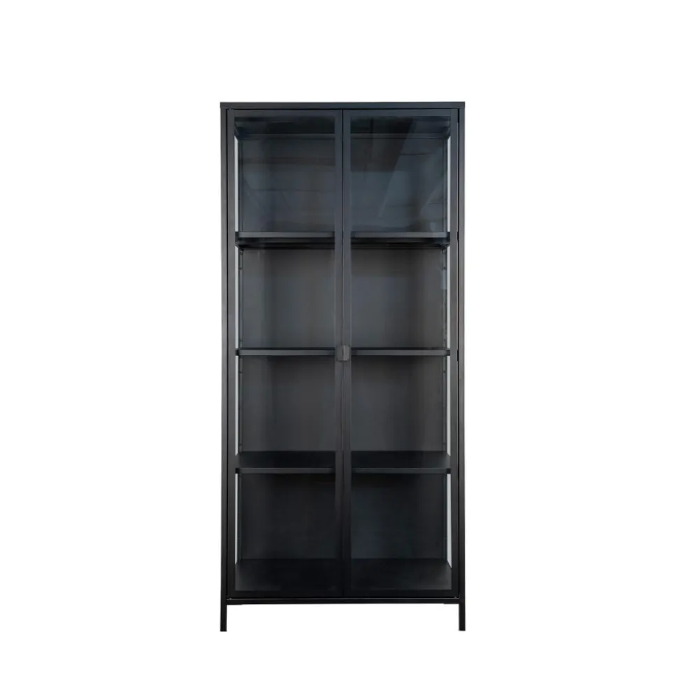 BRISBANE Vaisselier en verre et métal H175cm