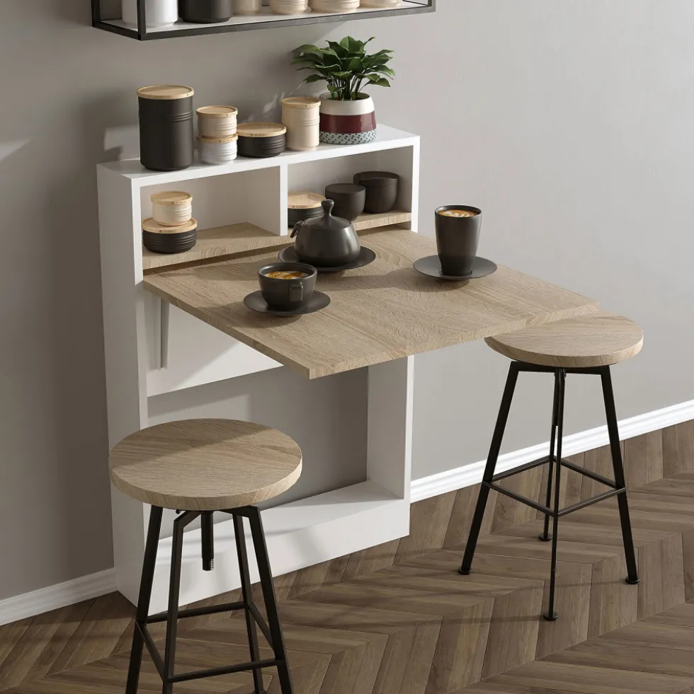 BROCK Table à manger rétractable 2 personnes en bois