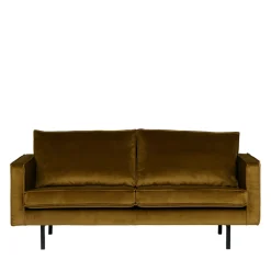 BRONCO Canapé 3 places vintage en velours