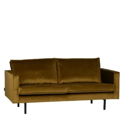BRONCO Canapé 3 places vintage en velours