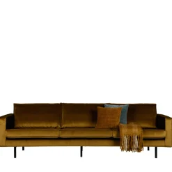 BRONCO Grand canapé 4 places vintage velours