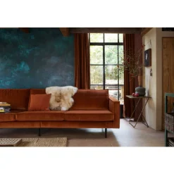 BRONCO Grand canapé 4 places vintage velours