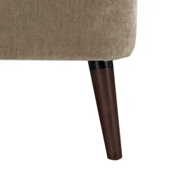 BROOKS Fauteuil rétro en tissu chenille pieds bois foncé