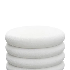 BUBBLE Lot de 2 poufs coffres ronds en tissu bouclette ø47cm