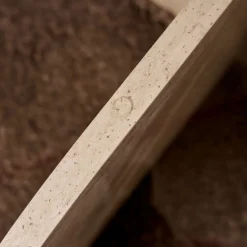 BULLY Table basse ronde en verre trempé et effet travertin ø75cm