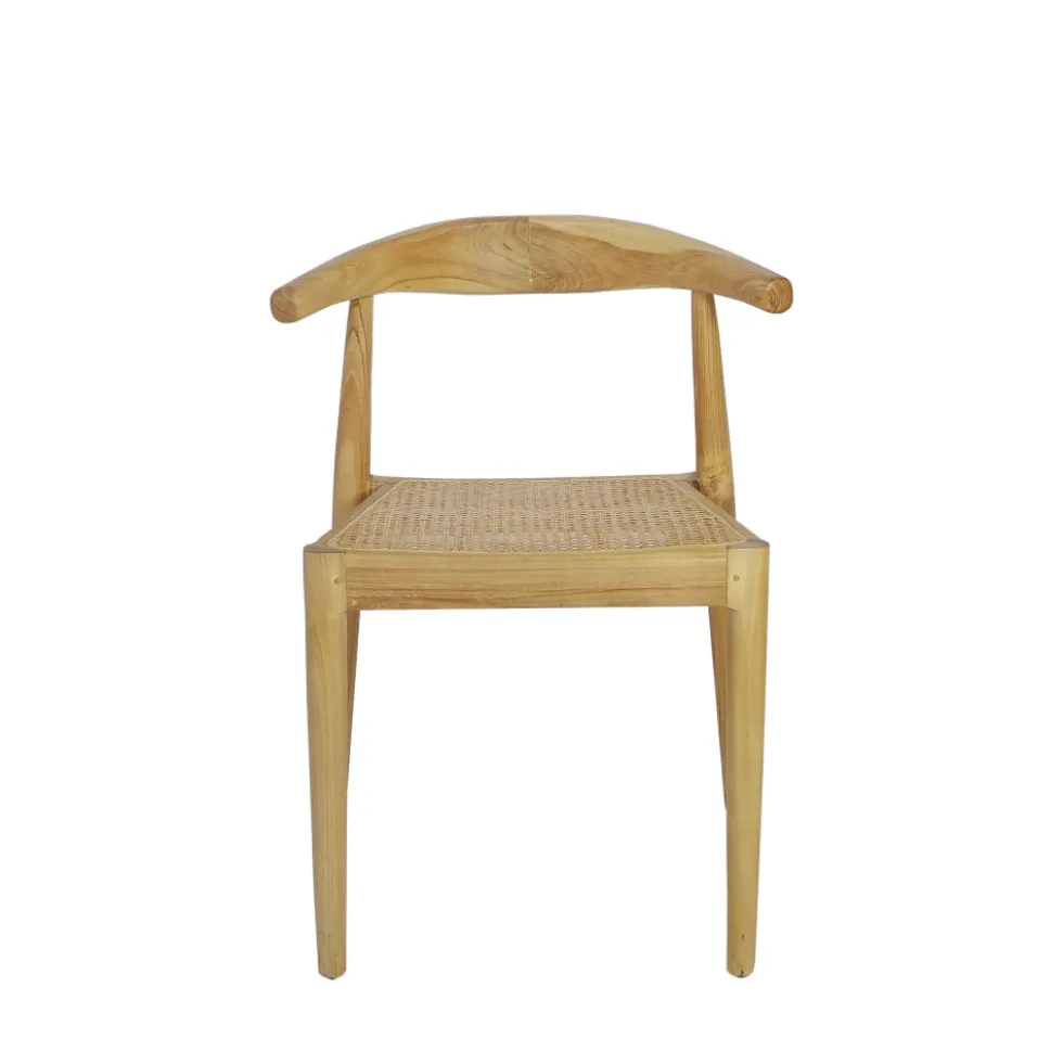 BUNGA Lot de 2 chaises en teck et cannage