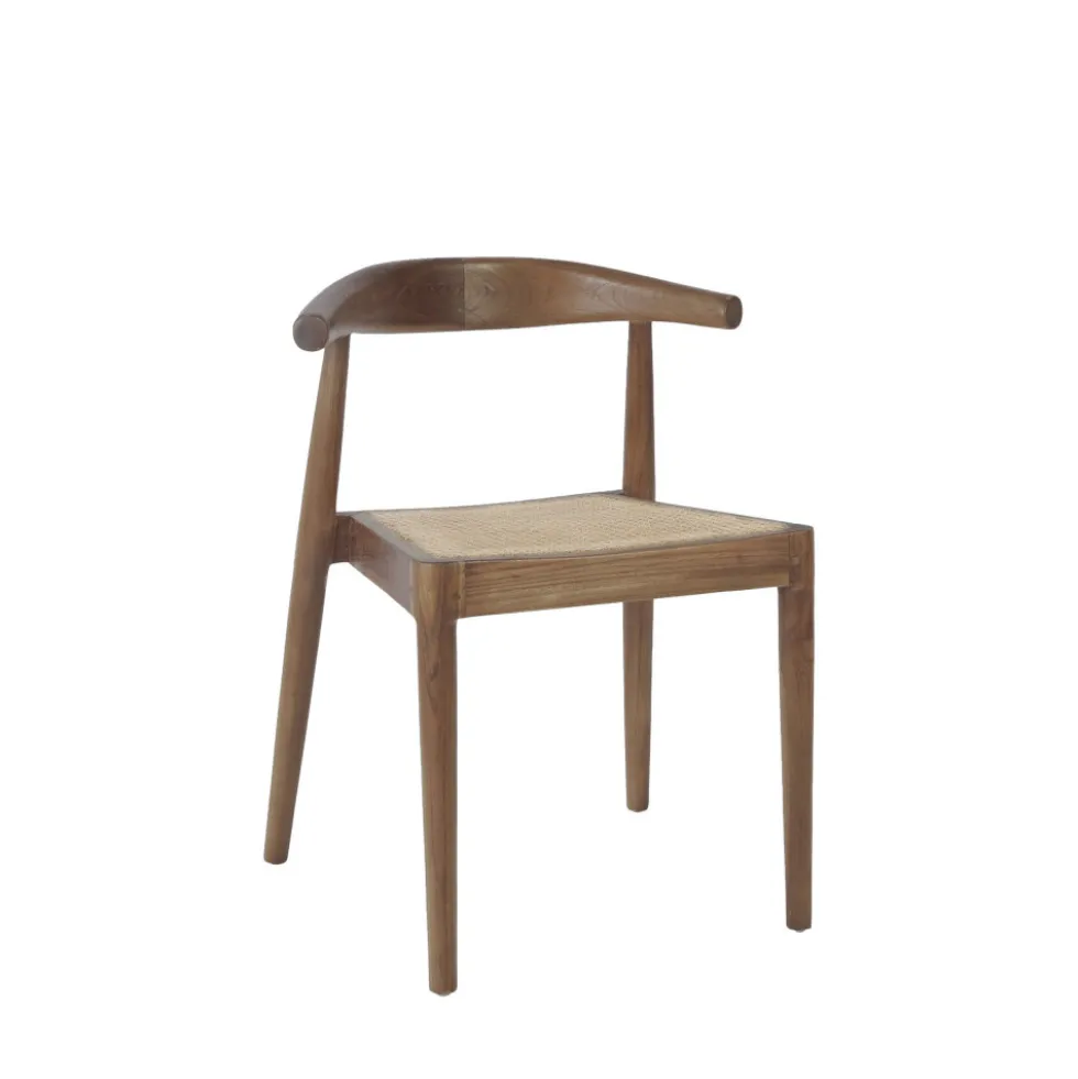 BUNGA Lot de 2 chaises en teck et cannage