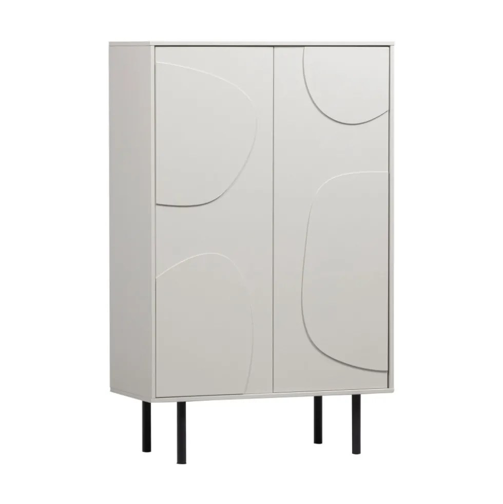 CADIZ Buffet haut 2 portes en bois H135cm