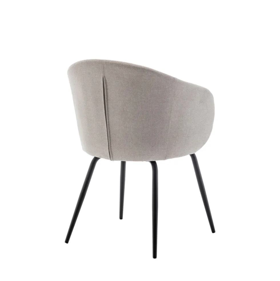 CALABRA Lot de 2 fauteuils de table en tissu et métal