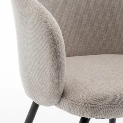 CALABRA Lot de 2 fauteuils de table en tissu et métal