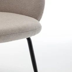 CALABRA Lot de 2 fauteuils de table en tissu et métal