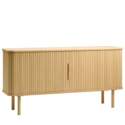 CALLAN Buffet aux portes coulissantes en bois strié L160cm