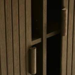 CALLAN Buffet aux portes coulissantes en bois strié L160cm