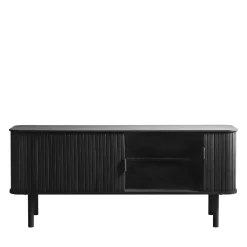 CALLAN Meuble TV aux portes coulissantes en bois strié L160cm