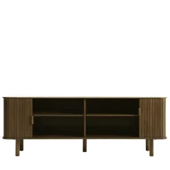 CALLAN Meuble TV aux portes coulissantes en bois strié L160cm