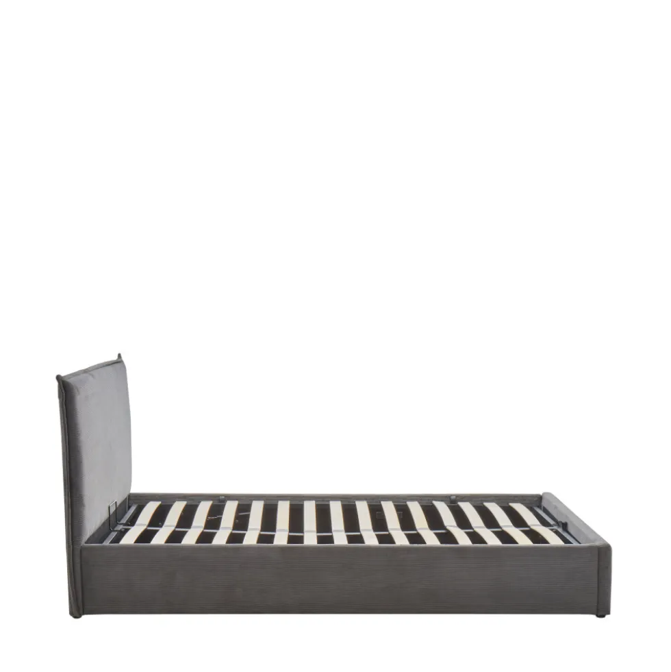 CAMA Lit coffre en velours côtelé 140x190cm