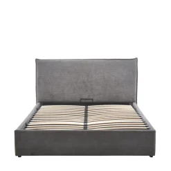 CAMA Lit coffre en velours côtelé 140x190cm