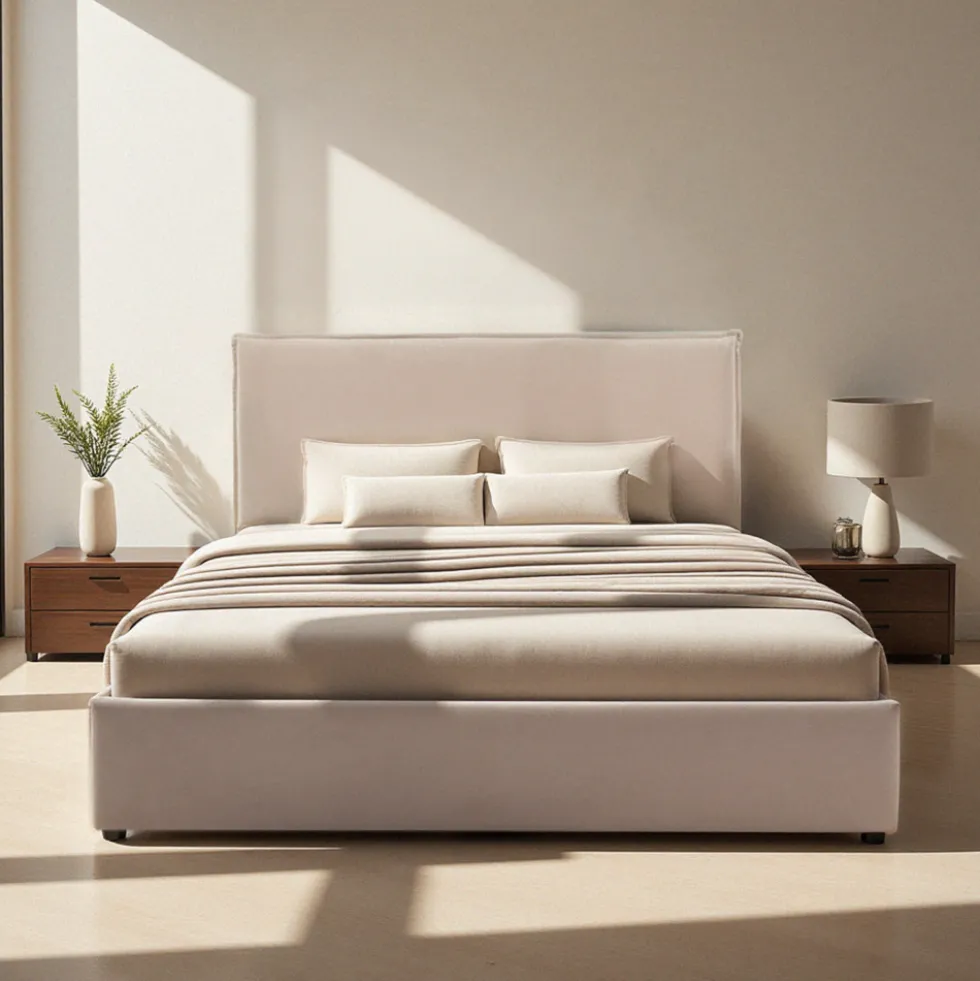 CAMA Lit coffre en velours côtelé 160x200cm
