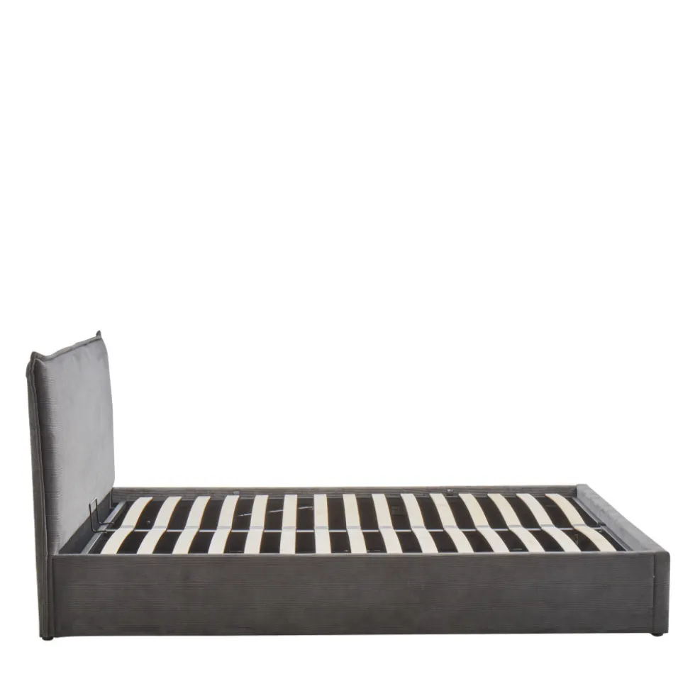 CAMA Lit coffre en velours côtelé 160x200cm