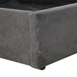 CAMA Lit coffre en velours côtelé 160x200cm